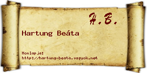 Hartung Beáta névjegykártya